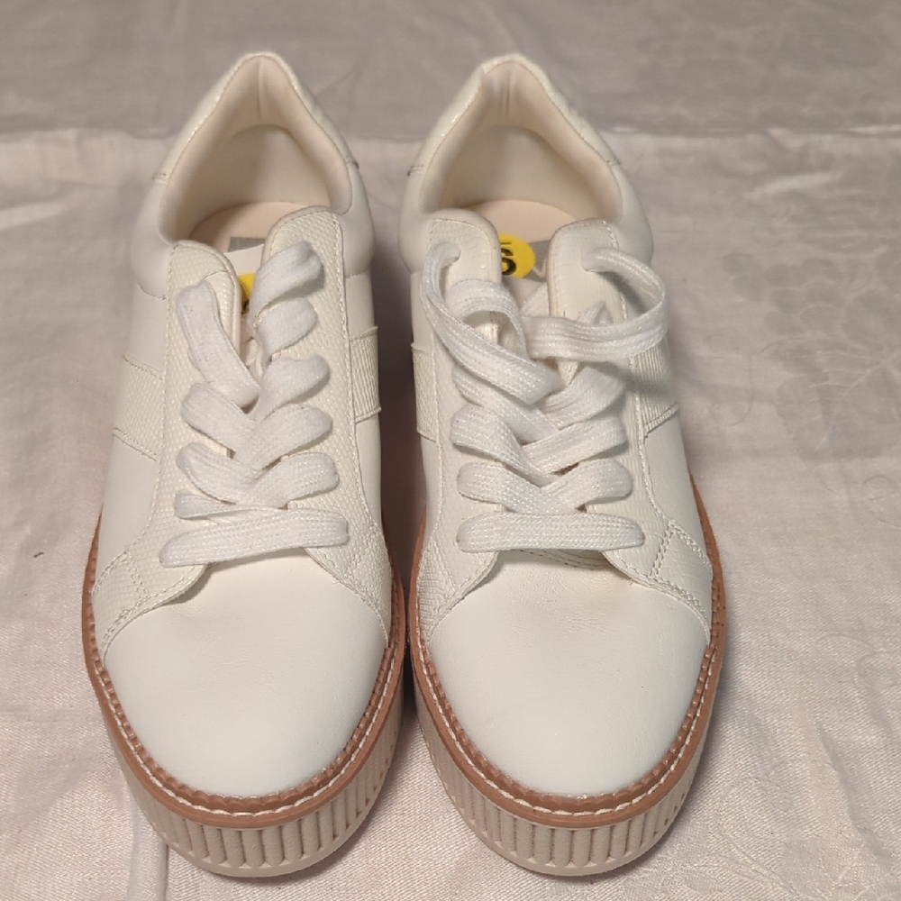 Dolce Vita White and Tan Women's Sneakers